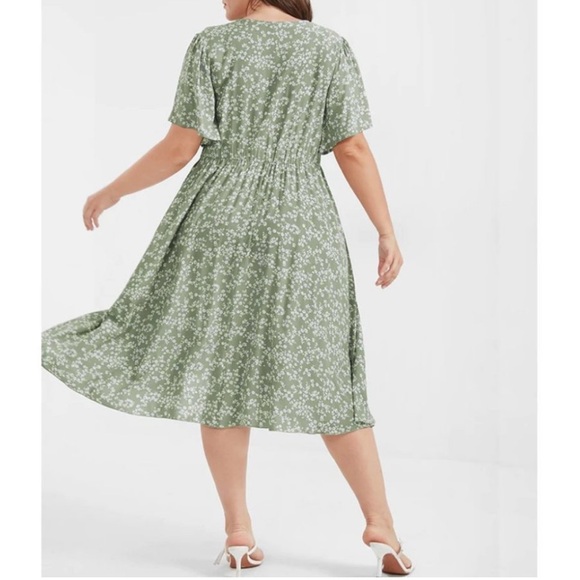 BloomChic Sage Green Floral Dress - Picture 2 of 9